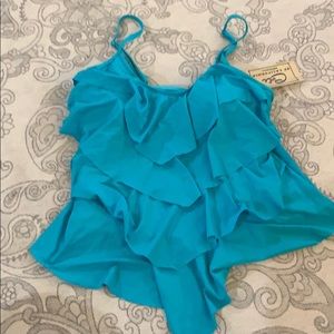 Teal Tankini Bathing Suit Top